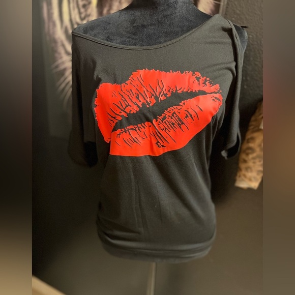 💋Shoulder O-Neck Short Sleeve Loose Fit Tops💋SZ S💋NWOT - Picture 5 of 11